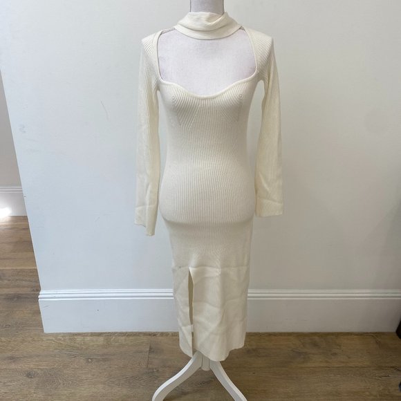 Dresses & Skirts - Midi Cream Long Sleeve Dress